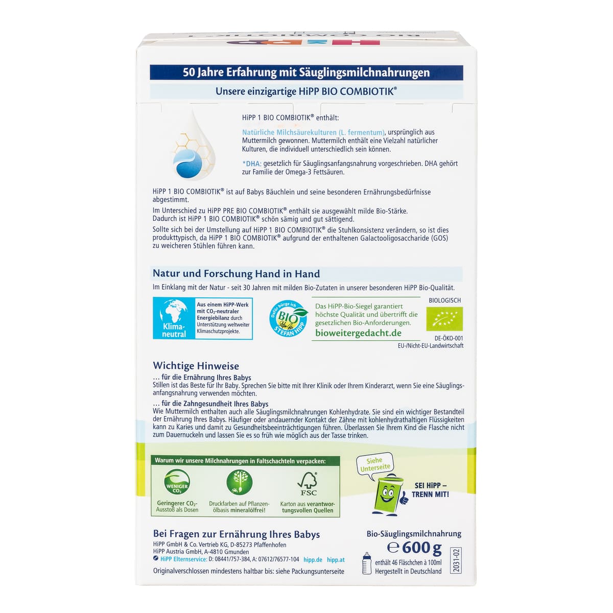 HiPP organic formula stage 1 | Organic Formula Hub