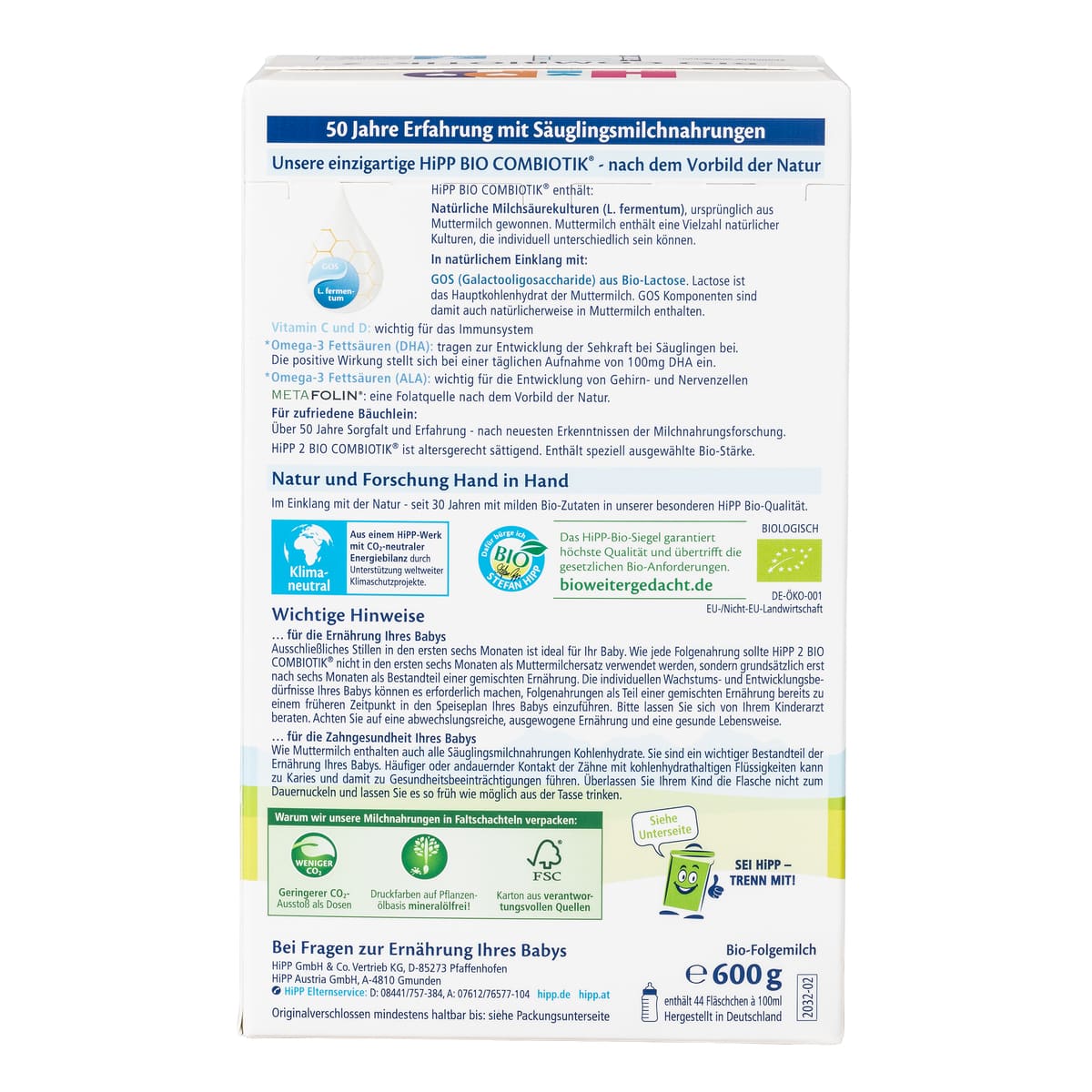 HiPP Stage 2 Organic Bio Combiotik Baby Formula | Organic Formula Hub