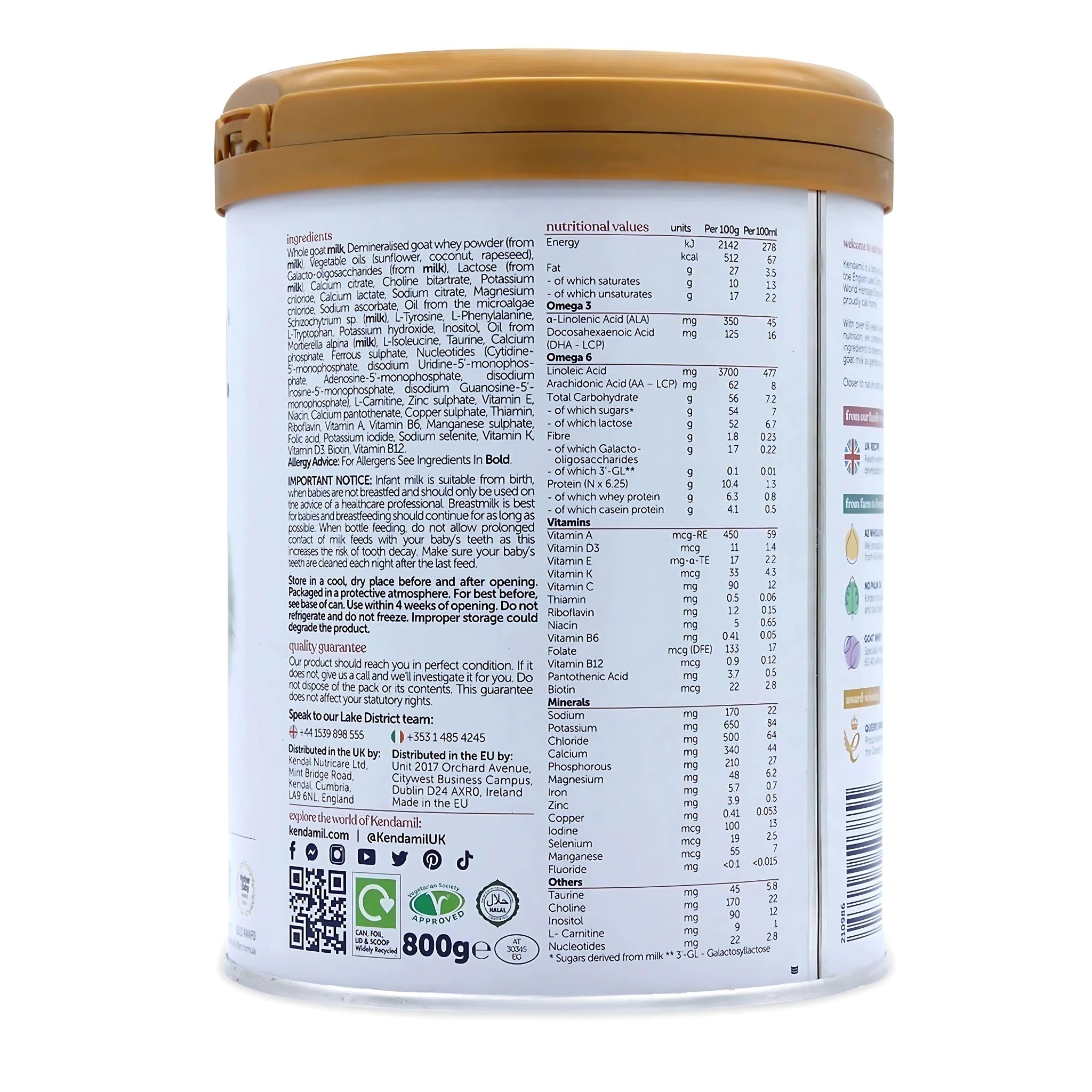 Kendamil EU Organic Goat First Infant milk Stage 1 | Organic Formula Hub