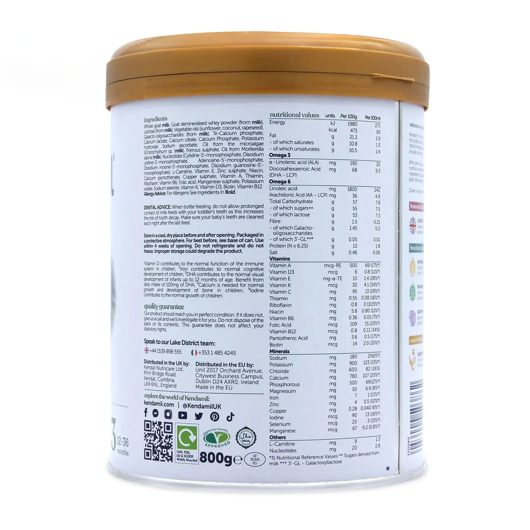 Kendamil EU Organic Goat Toddler Milk Stage 3 | Organic Formula Hub