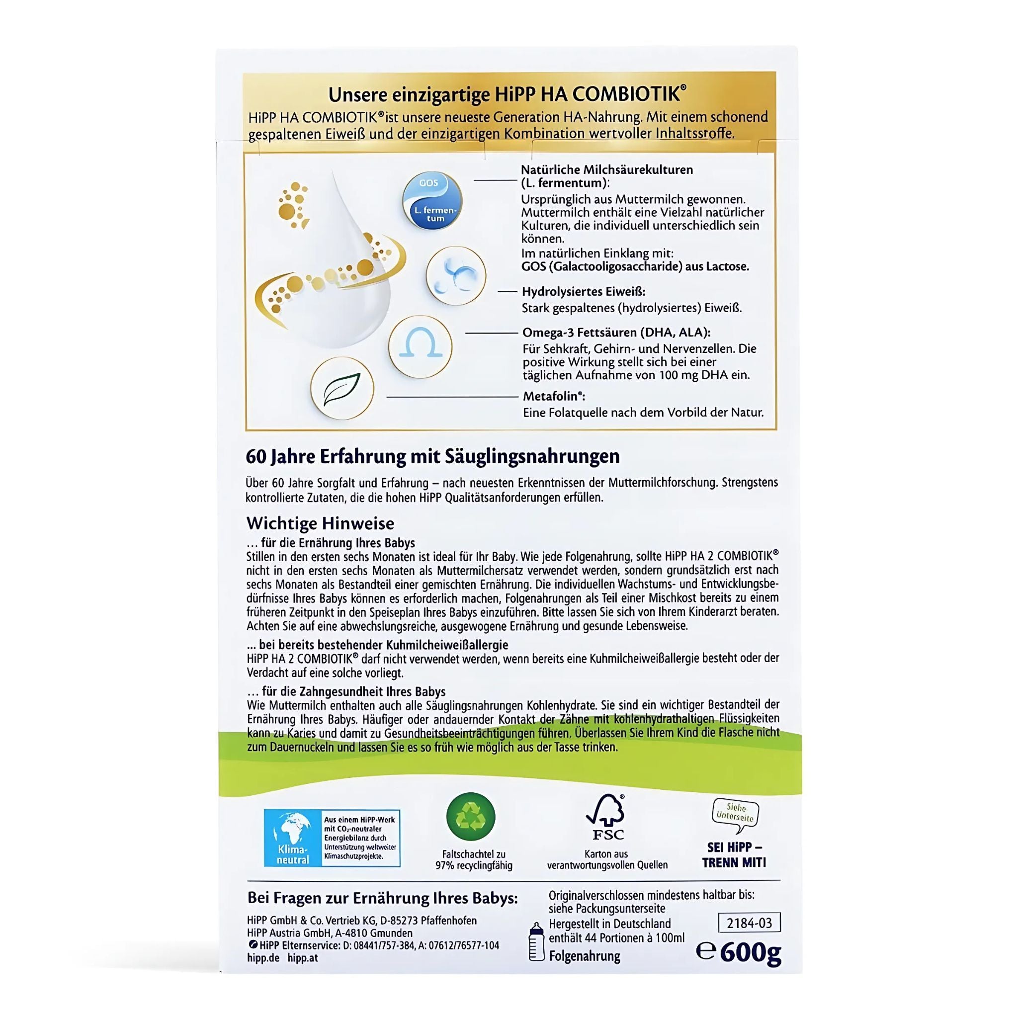 HiPP HA Combiotic Stage 2 Formula | Oragnic Formula Hub