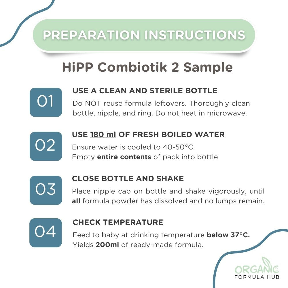 hipp organic formula sampe preparation instructions