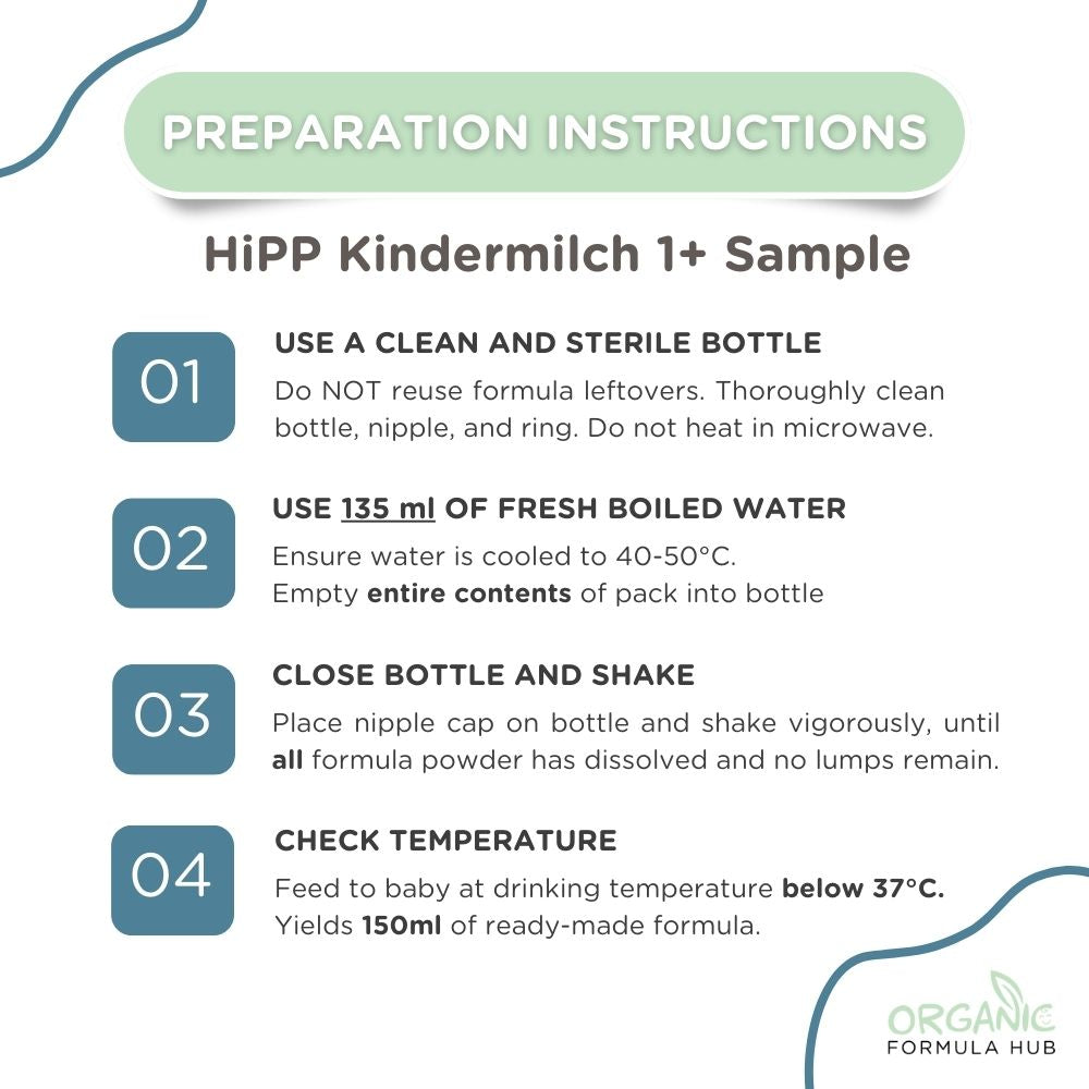hipp organic formula sampe preparation instructions