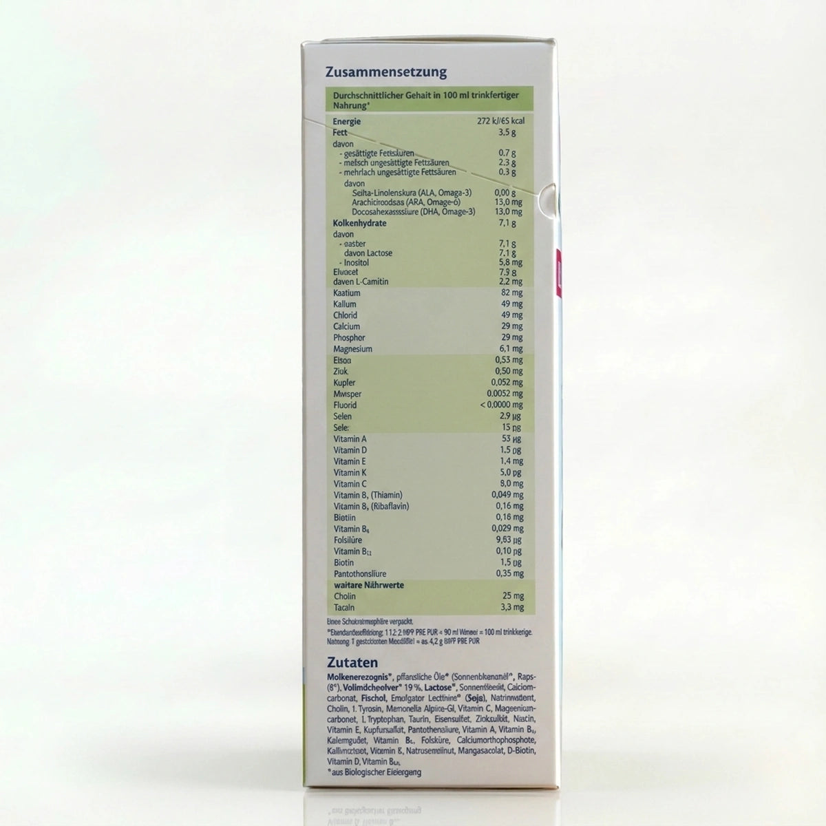 HiPP-PRE-PUR-Organic-Infant-Formula-Side-Packaging | Organic Formula Hub