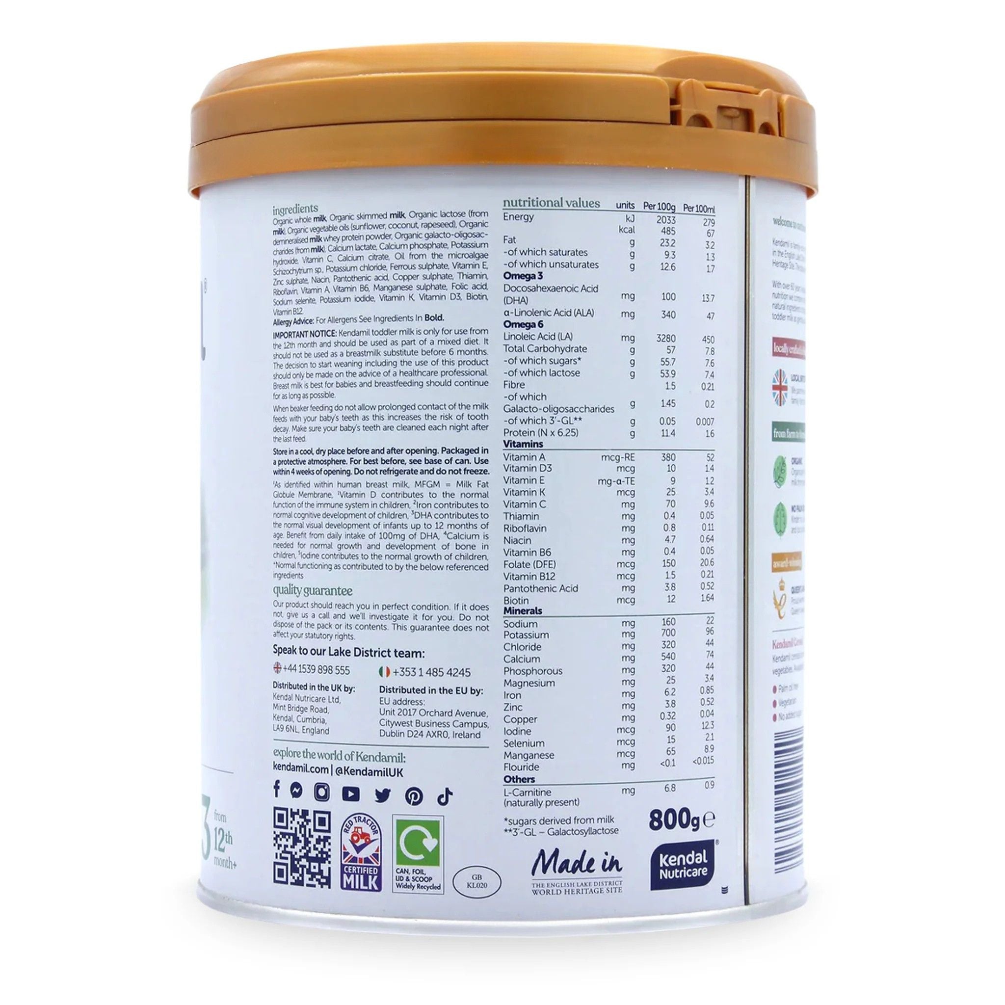 Kendamil EU Organic Cow Formula Stage 3 | Organic Formula Hub