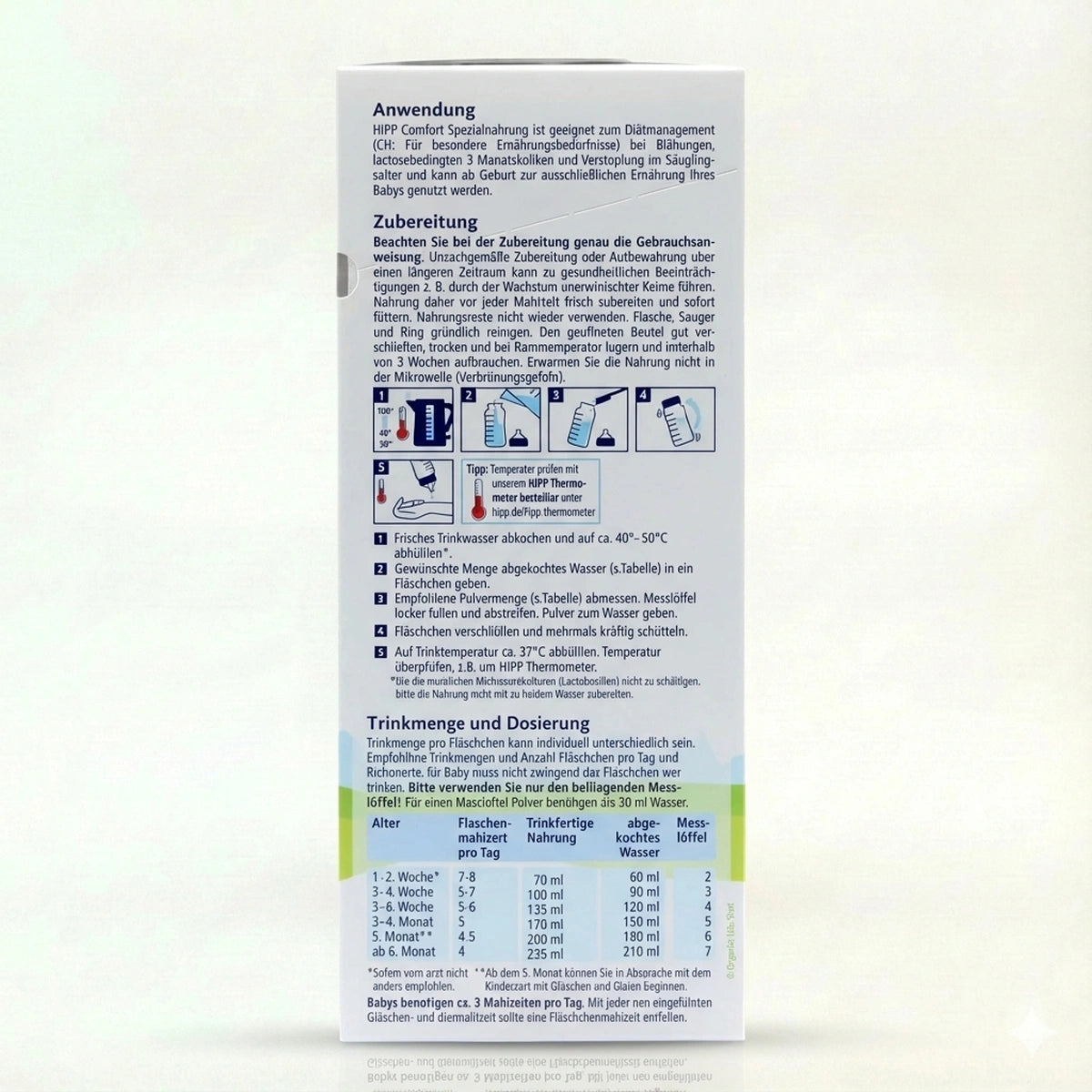HiPP Comfort Formula preparation instructions | Organic Formula Hub