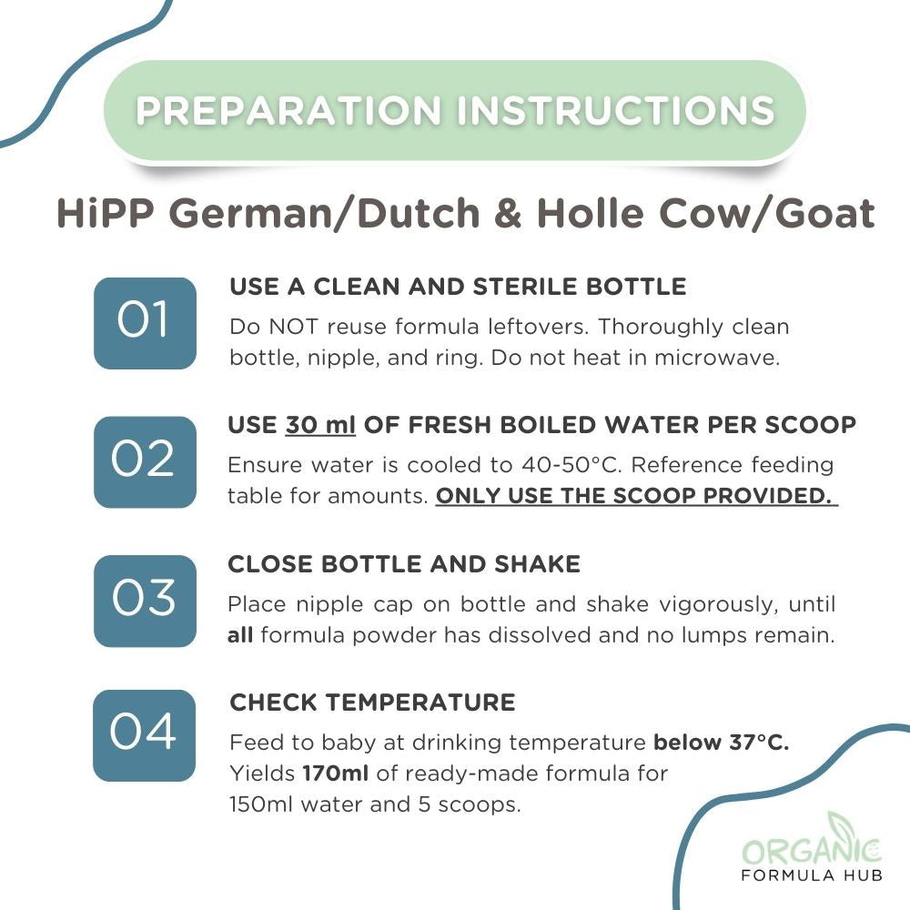 Holle formula 2024 mixing instructions