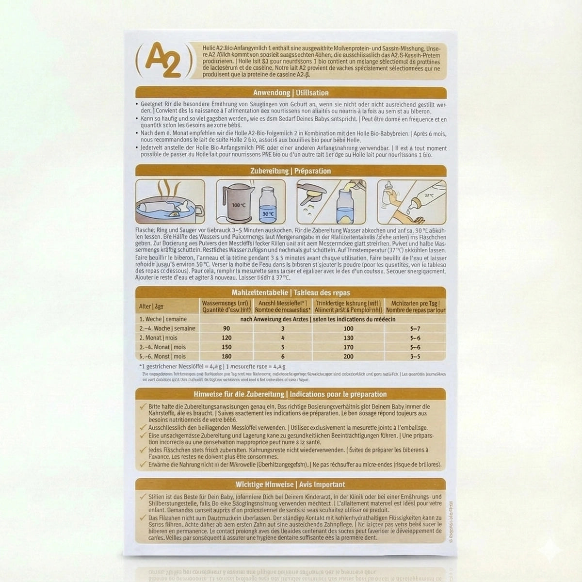 Holle Bio Organic A2 Stage 1 Baby Formula preparation instructions | Organic Formula Hub