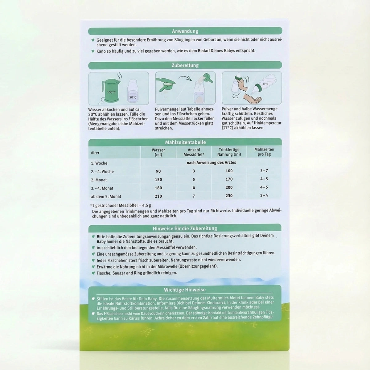 Holle Bio Organic Goat Baby Formula Stage 1 preparation instructions | Organic Formula Hub