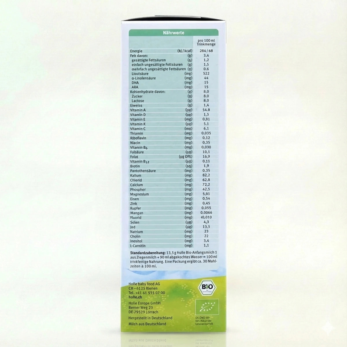 Holle Bio Organic Goat Baby Formula Stage 1 preparation instructions | Organic Formula Hub