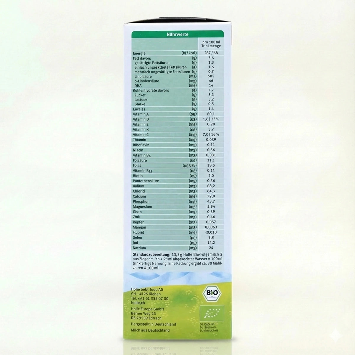 Holle Bio Organic Goat Baby Formula Stage 2  preparation instructions | Organic Formula Hub