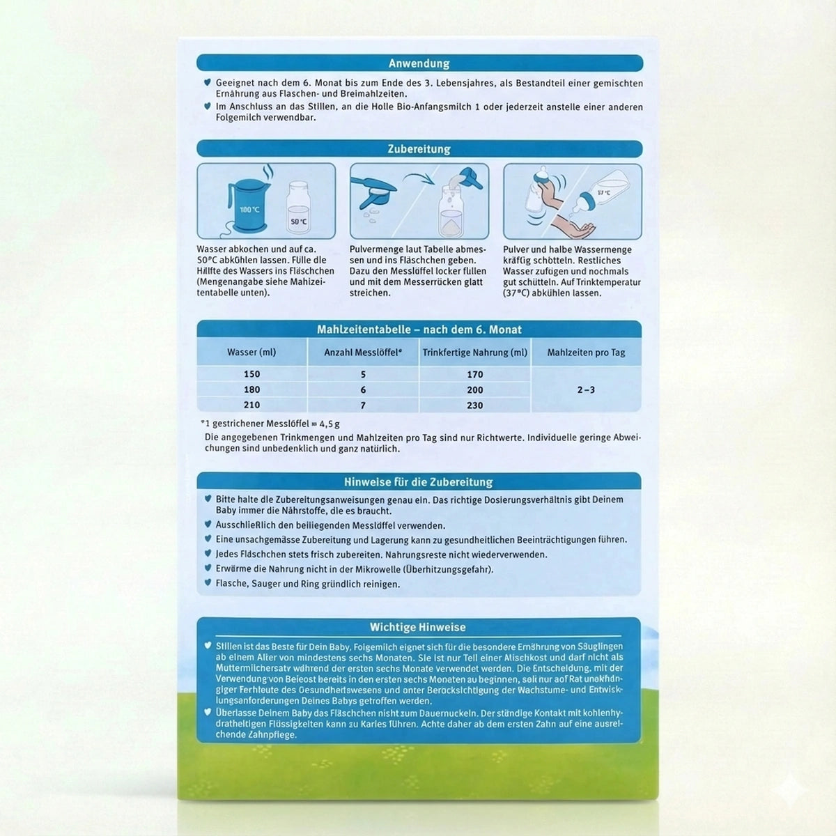Holle Bio Stage 2 Formula Baby Formula  preparation instructions | Organic Formula Hub