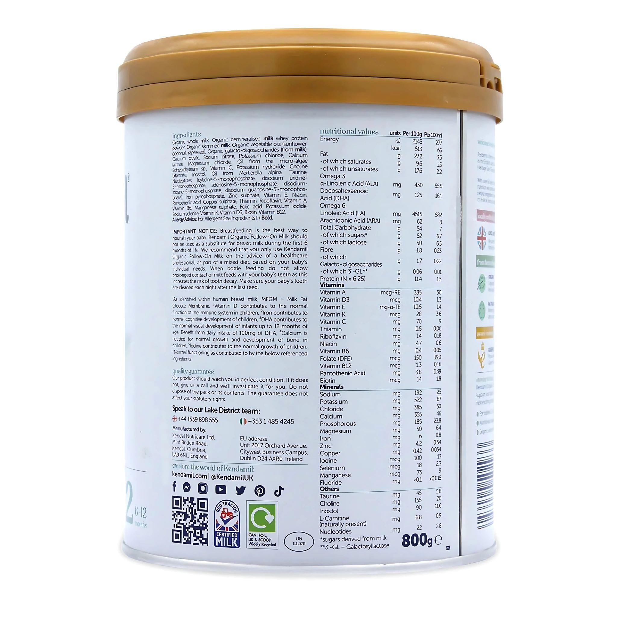 Kendamil Organic EU Follow-on stage 2 Infant Milk | Organic Formula Hub